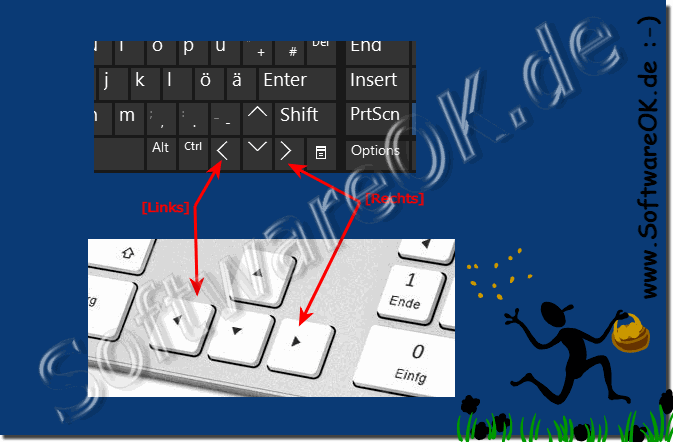 Die Links und Rechts Pfeiltasten!