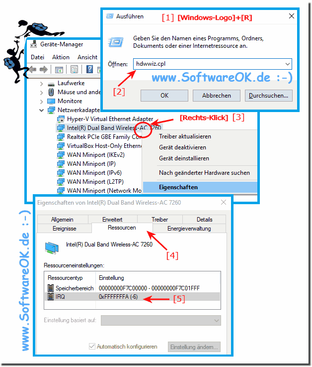 IRQ Abfragen unter Gerte-Manager bei Treiber Konflikten!