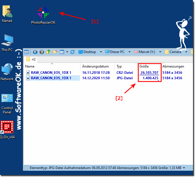 RAW Bild-Dateien als JPG Datei gespeichert!