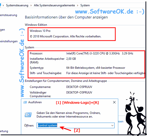 Systemeigenschaften!