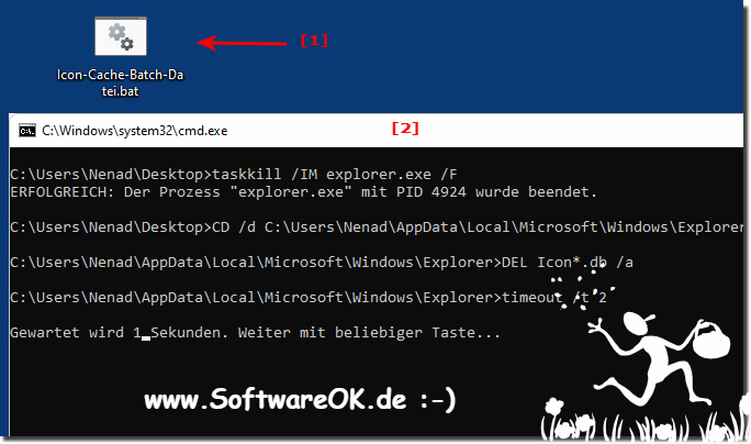 Icon Cache bereinigen als Batch Datei!
