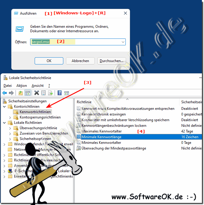 Kennwort Mindestlnge unter Windows festlegen!