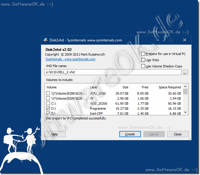 Komplette Festplatte als VHD sichern, Backup machen
