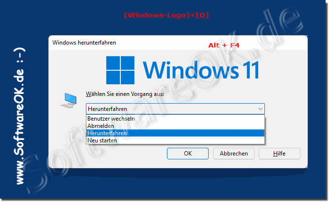 Mit Tastenkombination das Windows Herunterfahren!