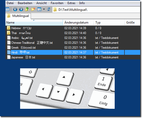Vorwrts und rckwrts mit der Tastatur!