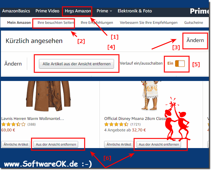 Amazon Artikel zuletzt angesehen im Verlauf lschen!