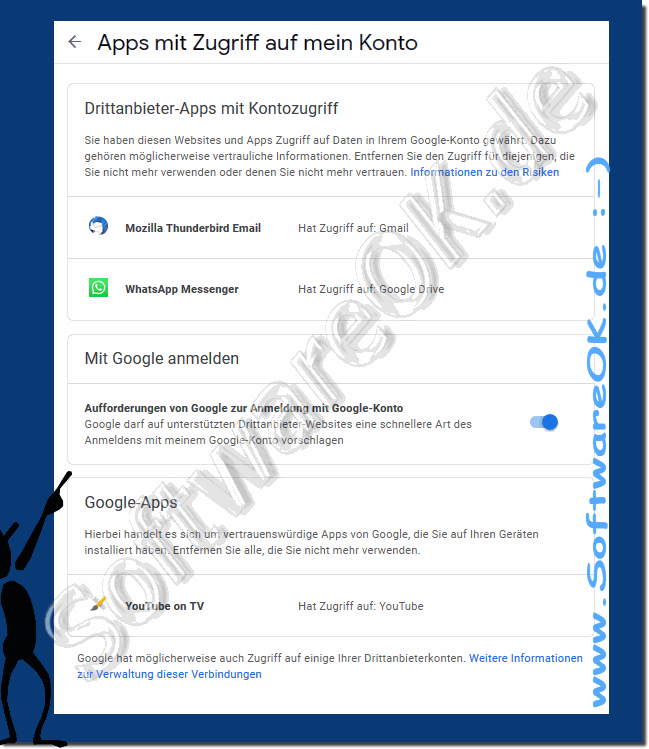 Apps mit Zugriff auf mein Google Konto Einstellungen!