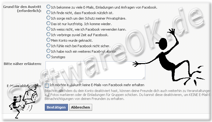Austrit von FaceBook.de bzw. das Konto deaktivieren