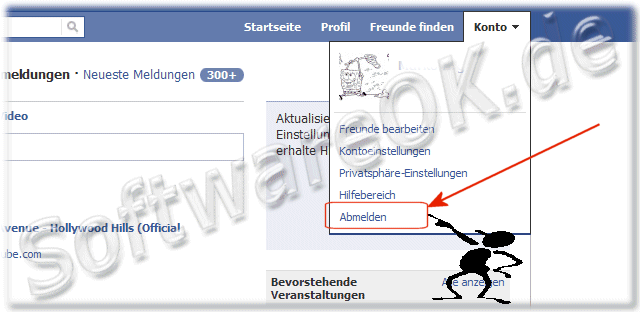 Die Abmeldung bei Facebook.de!