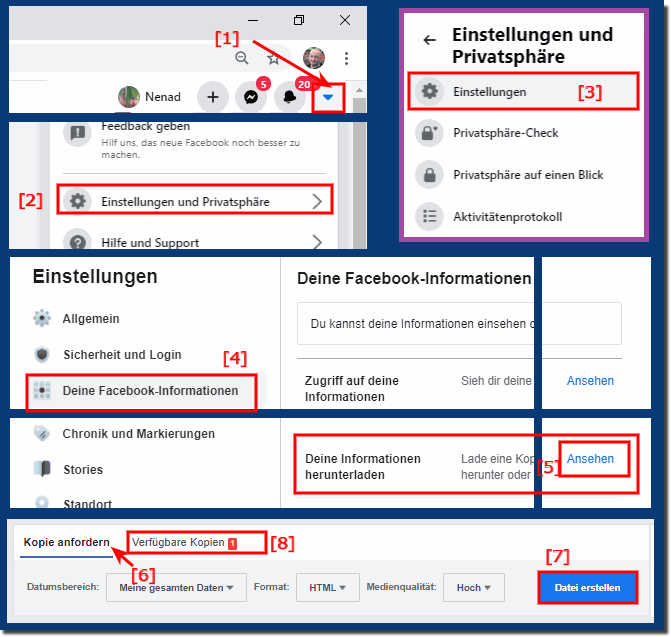 Downloaden von allen Persnlichen Daten auf FaceBook!