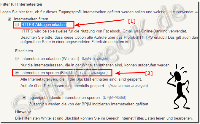 FritzBox Seiten sperren bei HTTPS-Abfragen erlauben!