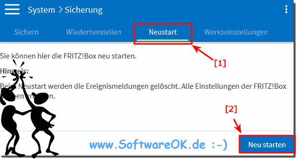 FritzBox korrekt neu starten Schritt 4!