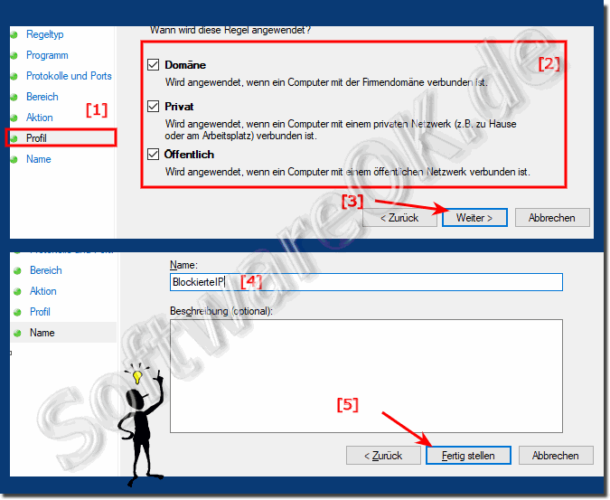 Gltigkeit der Windows-Firewall Regel und Bezeichnung!