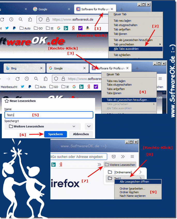 Im Firefox aktuell geffnet Tabs Speichern und wieder ffnen!  