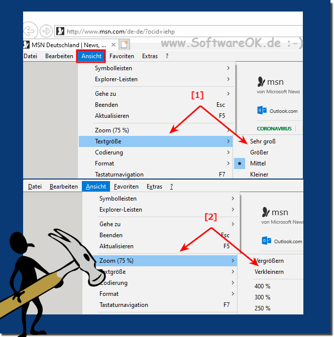 Internet Explorer Schrift vergrern!