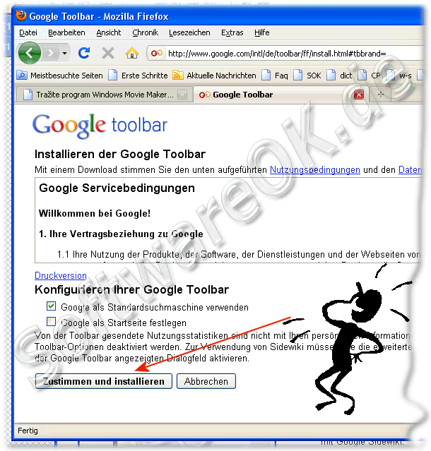 Konfigurieren Ihrer Google Toolbar im Firefox