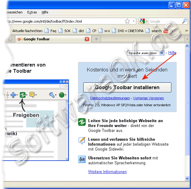 Kostenlose Google Toolbar installieren