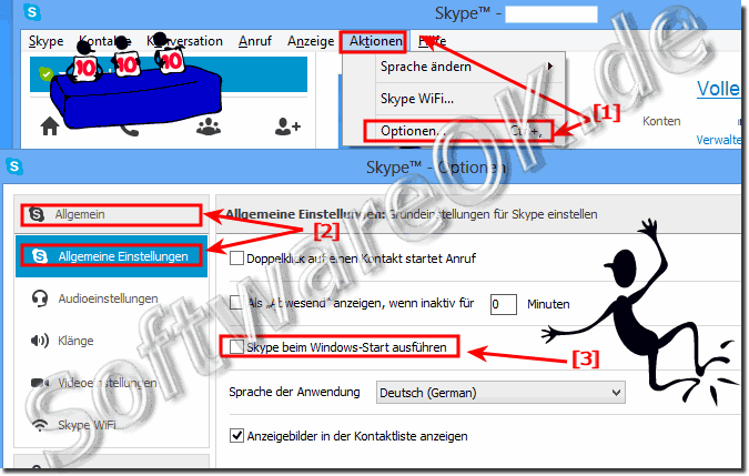 Skype mit Windows Starten aktivieren/deaktivieren!
