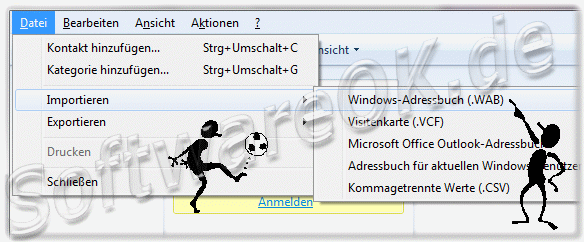Windows 7 Live mail Kontakte Importieren