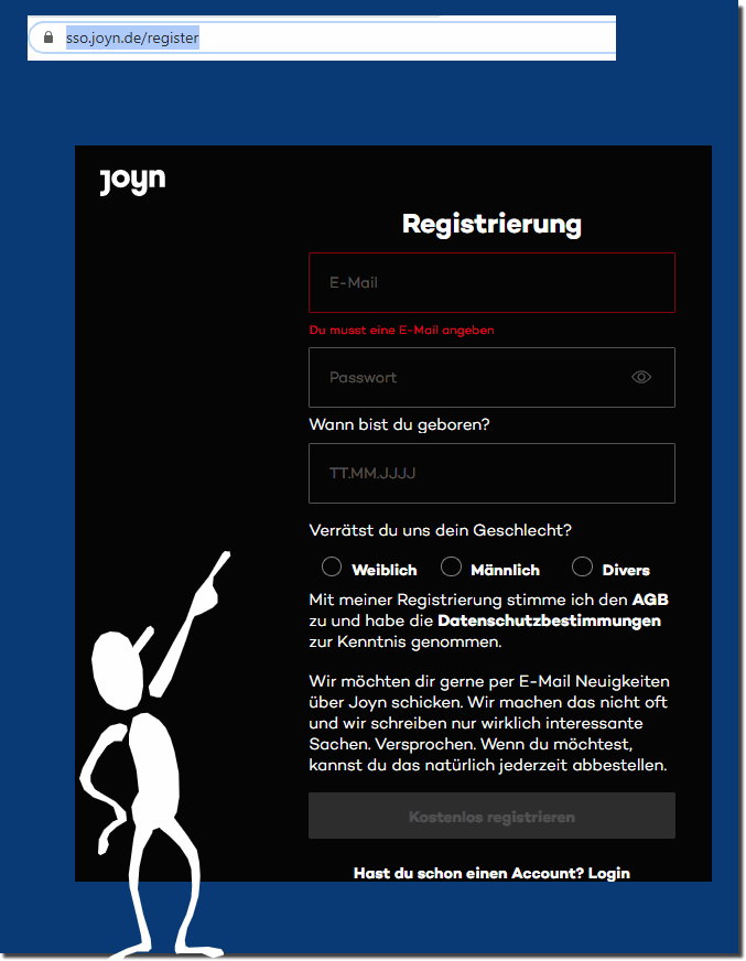 Www.joyn.de registrieren!