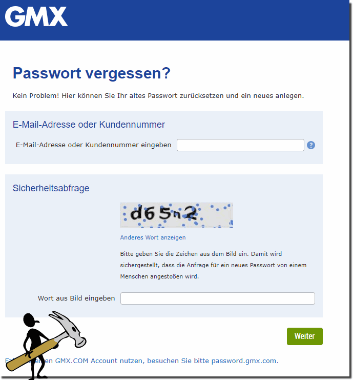 www.gmx.de Passwort knacken!