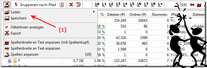 Laden und Speicher der Datei-Details Spalten! 