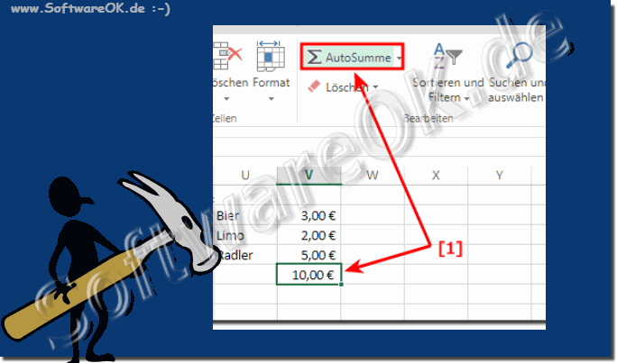 Addieren in Excel und die Zahlen!