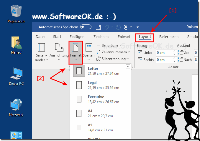 Das Papier Format in Microsoft Word ndern!