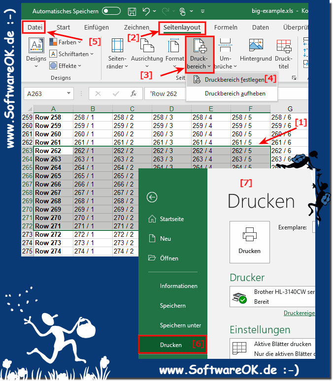 Druckbereich festleg in der MS Excel Tabelle vor dem Drucken!