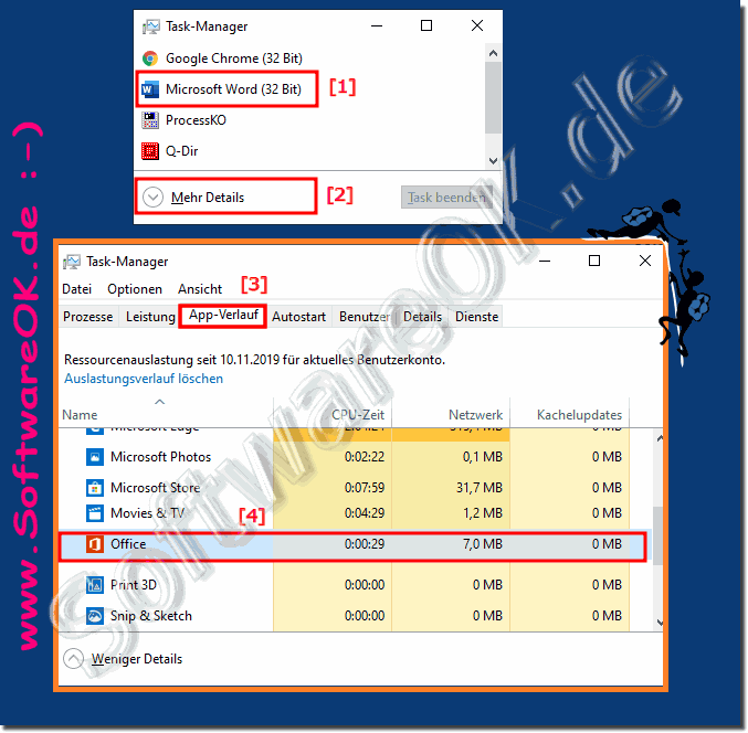 Erkenne ob Office 365 auf Windows aktiv im Hintergrund luft!