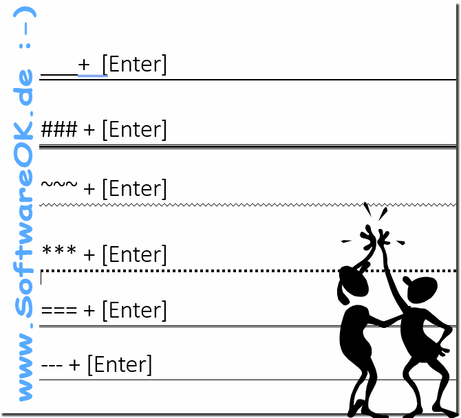 Erstellen Sie horizontale Linie in Microsoft Word Tastenkrzrl!