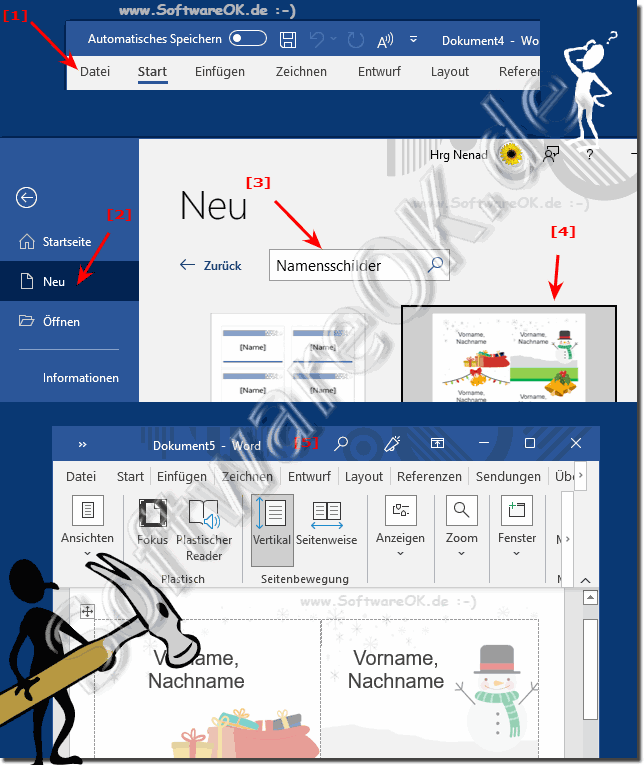 Erstellen von Namensschildern in Microsoft Word!