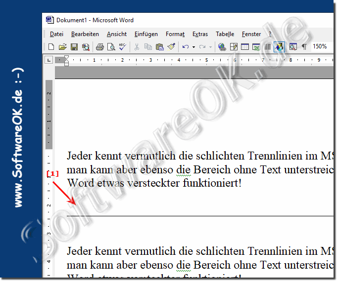 Erstellen von Unterlinien im Klassischen Word ohne Text!