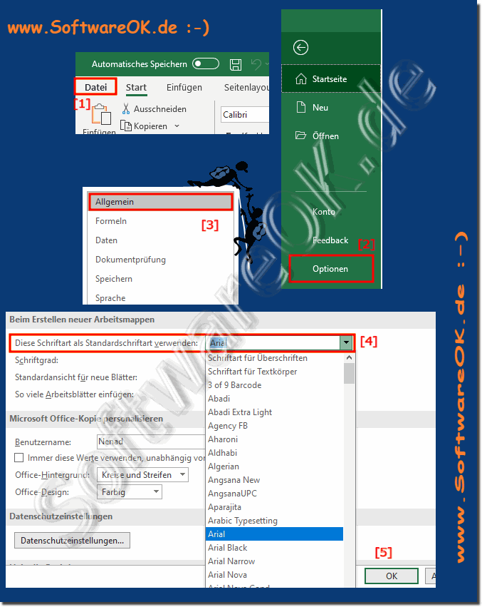 Excel-Standardschriftart in Excel fr Office 365 ndern!