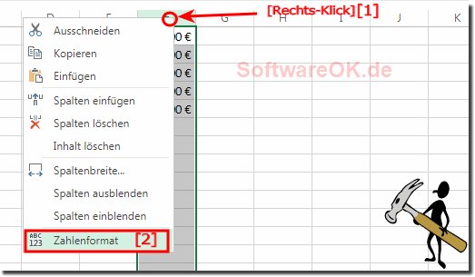 Excel - Spalte auf Euro umstellen!