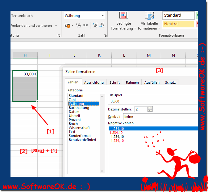 Formatier der Zellen in Excel per Tastenkürzel!