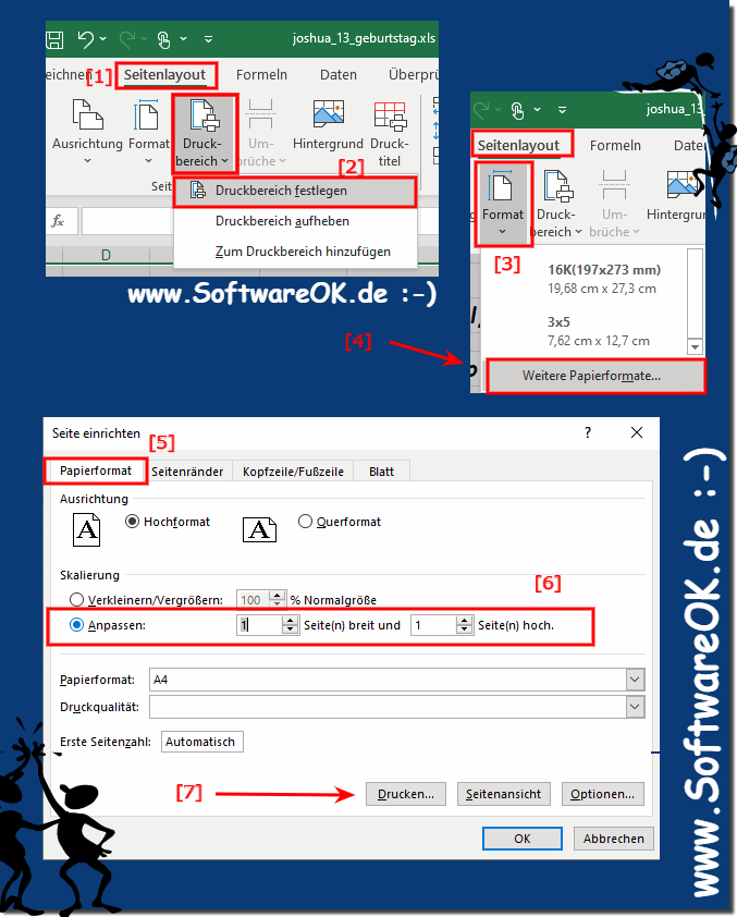 In Excel alles auf eine Seite drucken au MS-Office!