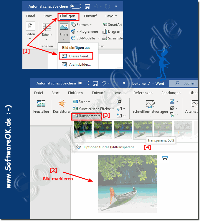 In MS Word ein Transparentes Bild einfgen!