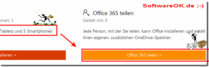 MS Office 365 teilen am PC oder Smartphones!