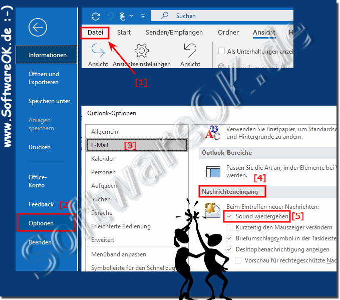 MS Outlook Nachrichten Sound aktivieren oder deaktivieren!