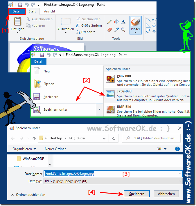 Mit MS-Paint PNG Datei in JPG umwandeln!