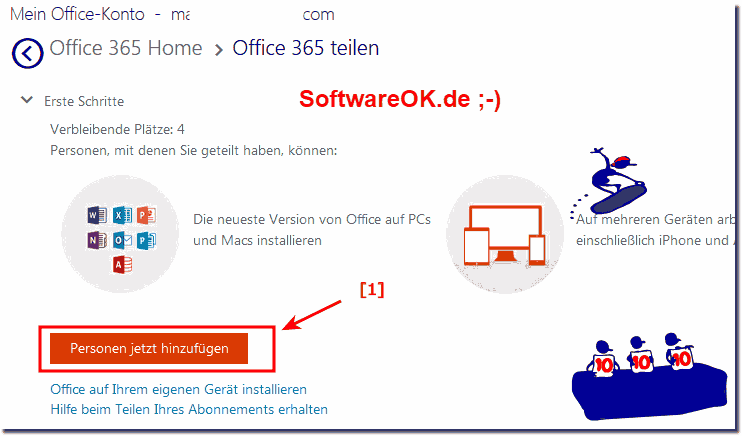 Office 365 teilen Personen hinzufügen!