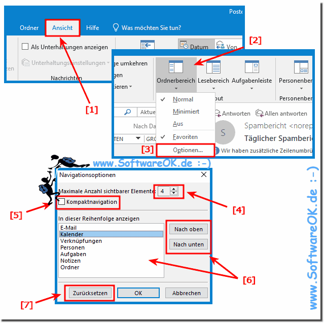 Outlook Favoriten im Navigationsbereich!