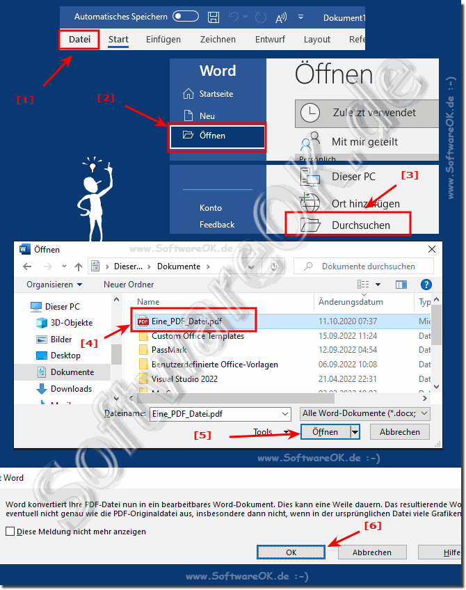 PDF Datei in Microsoft Word ffnen!