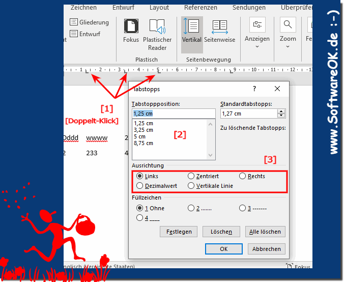 Tabstopps in MS Office Word anpassen!