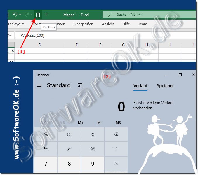 Taschenrechner ber den Schnellzugriff in MS Office starten!