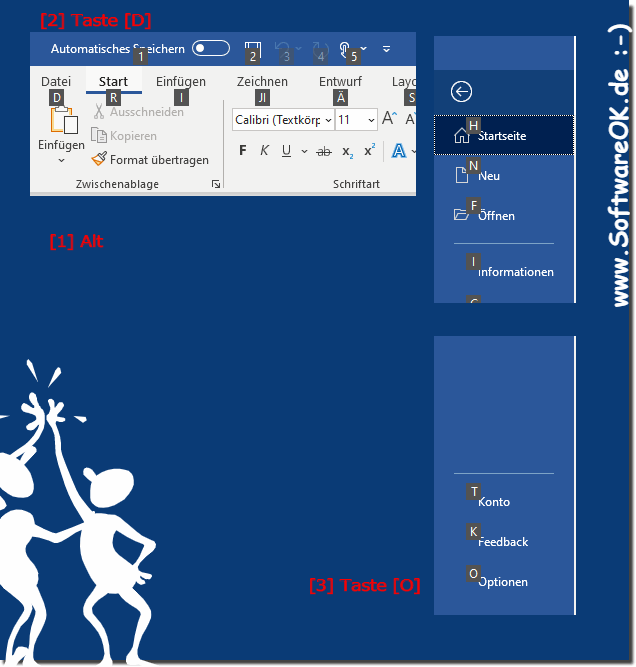 Tastenkombinationen in MS Office um die Optionen zu ffnen!