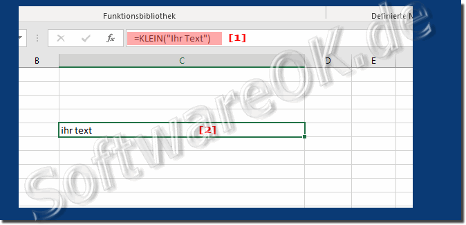 Text in Microsoft Excel Kleinschreiben lassen?