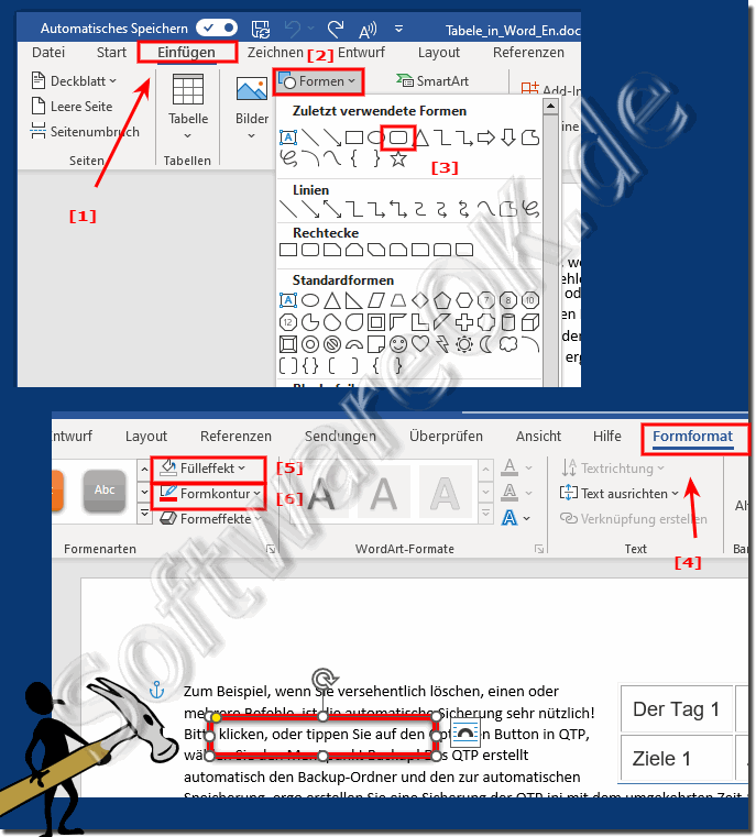 Text in Microsoft Word Dokument einkreisen, ganz einfach!