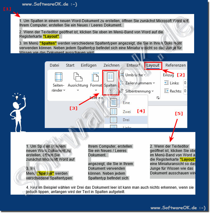 Text in Spalten in Microsoft Word nachtrglich darstellen!